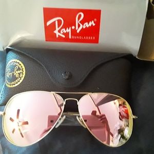 Pink ray ban aviator 62 mm